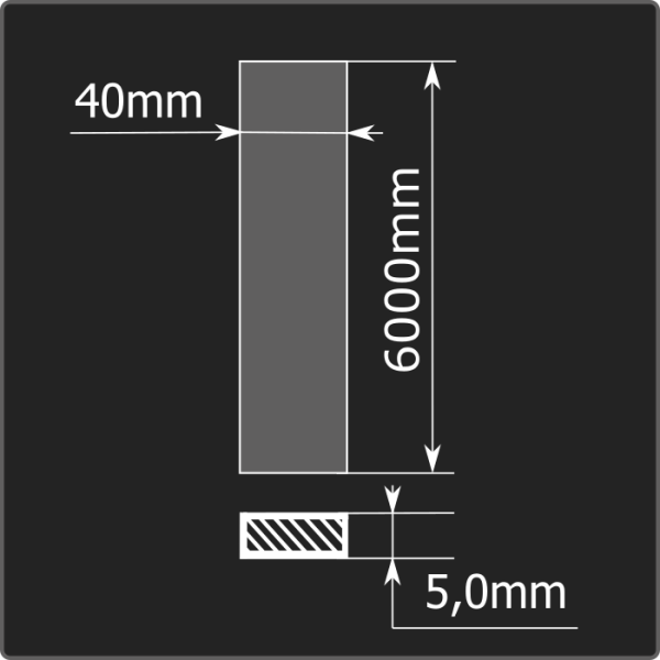 Полоса горячекатаная 5,0*40 6м ст.3сп Феррум ГОСТ 103-2006