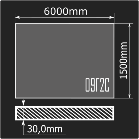 Лист горячекатаный 30*1500*6000 09Г2С ММК ГОСТ 19281-2014