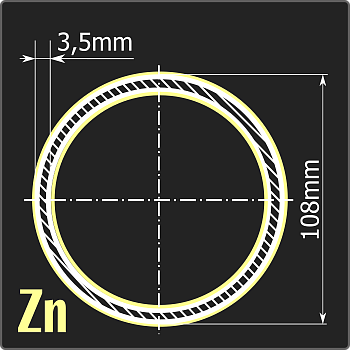 Труба электросварная оцинкованная 108*3,5 ст.2пс ГОСТ 10705-80 6м