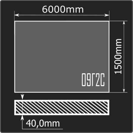 Лист горячекатаный 40*1500*6000 09Г2С ММК ГОСТ 19281-2014