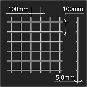 Сетка кладочная 100*100*5,0 (1,0*3,0) ТУ 25.93.13-001-03876796-2019