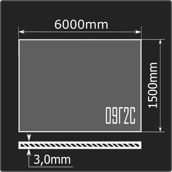 Лист горячекатаный 3,0*1500*6000 09Г2С ГОСТ 19281-2014