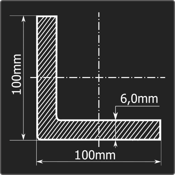 Угол холоднокатаный 100*100*6,0 ст.3пс Феррум 12м ГОСТ 19771-93