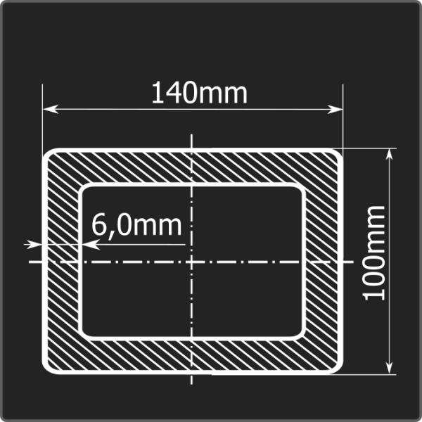 Труба проф. 140*100*6,0 ст.3сп Феррум 12м ГОСТ 30245-2003 Труба проф. 140*100*6,0 ст.3сп Феррум 12м ГОСТ 30245-2003