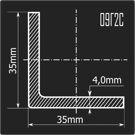 Угол холоднокатаный 35*35*4,0 09Г2С Феррум 6м ГОСТ 19281-2014