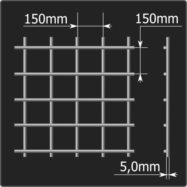 Сетка кладочная 150*150*5,0 (1,0*2,0) ТУ 25.93.13-001-03876796-2019