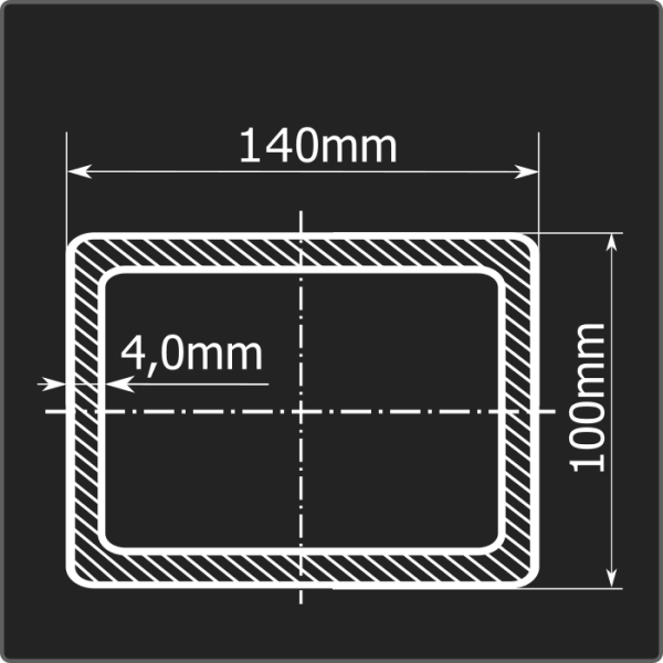 Труба проф. 140*100*4,0 ст.3сп Феррум 12м ГОСТ 30245-2003 Труба проф. 140*100*4,0 ст.3сп Феррум 12м ГОСТ 30245-2003