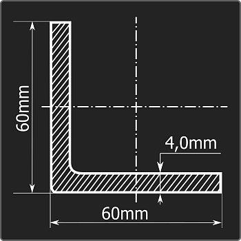 Угол холоднокатаный 60*60*4,0 ст.3пс Феррум 12м ГОСТ 19771-93