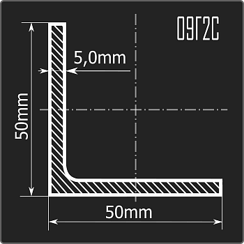 Угол 50*50*5,0 09Г2С 12м ГОСТ 19281-2014/ГОСТ 8509-93
