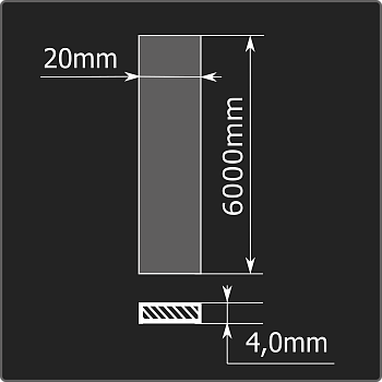 Полоса горячекатаная 4,0*20 6м ст.3сп Феррум ГОСТ 103-2006