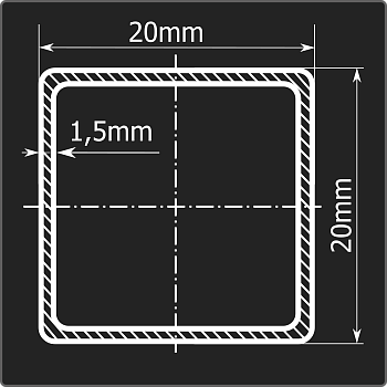 Труба проф. 20*20*1,5 ст.3пс Феррум 6м ГОСТ 13663-86