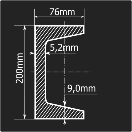 Швеллер 20У ст.3сп 12м ГОСТ 535-2005/ГОСТ 8240-97