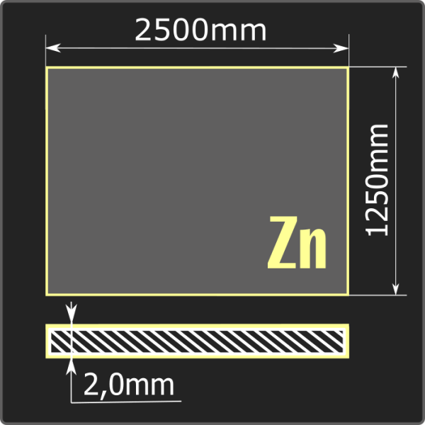 Лист оцинкованный 2,0*1250*2500 ст.08пс Кармет ГОСТ 14918-2020