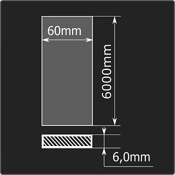 Полоса горячекатаная 6,0*60 6м ст.3сп Феррум ГОСТ 103-2006