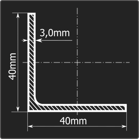 Угол 40*40*3,0 ст.3сп 12м ГОСТ 535-2005/ГОСТ 8509-93