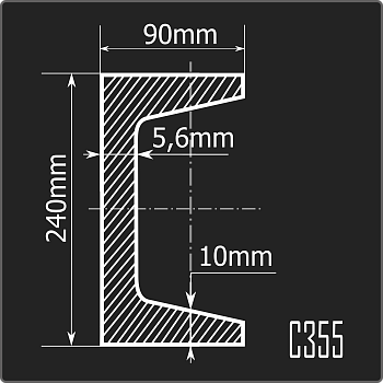 Швеллер 24У С355 12м ГОСТ 27772-2021/ГОСТ 8240-97