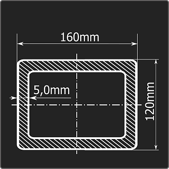 Труба проф. 160*120*5,0 ст.3сп 12м ГОСТ 13663-86