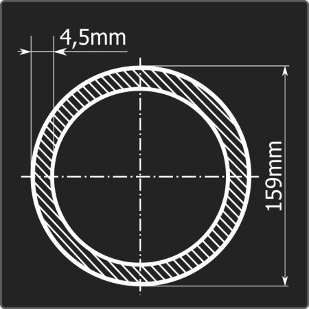 Труба электросварная 159*4,5 ст.3сп Феррум 12м Стык ГОСТ 10705-80