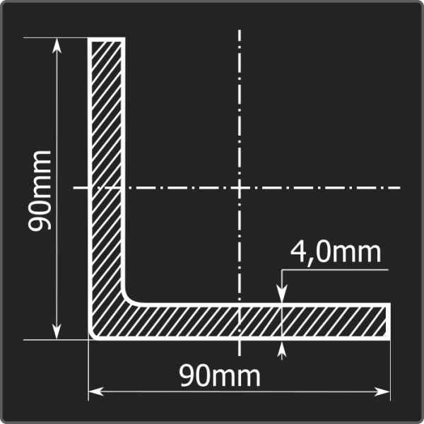Угол холоднокатаный 90*90*4,0 ст.3пс Феррум 12м ГОСТ 19771-93