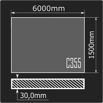 Лист горячекатаный 30*1500*6000 С355 ГОСТ 27772-2021
