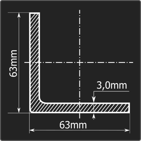 Угол холоднокатаный 63*63*3,0 ст.3пс Феррум 12м ГОСТ 19771-93