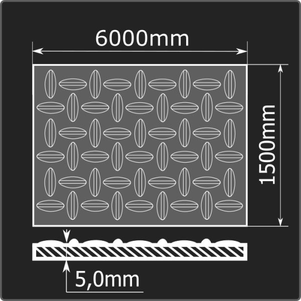 Лист рифленый 5,0*1500*6000 ст.3сп ГОСТ 8568-77 чечевица