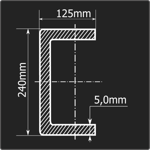 Швеллер холоднокатаный 240*125*5,0 ст.3пс Феррум 12м ГОСТ 8278-83