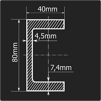 Швеллер 8П ст.3пс 12м ГОСТ 535-2005/ГОСТ 8240-97